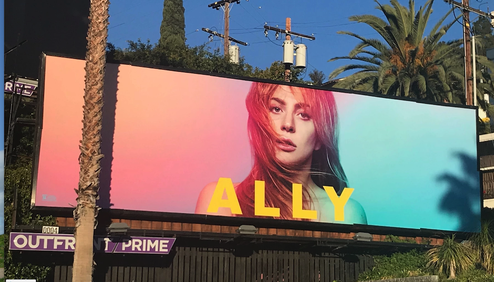 The real-life Ally Billboard outside  Chateau Marmont