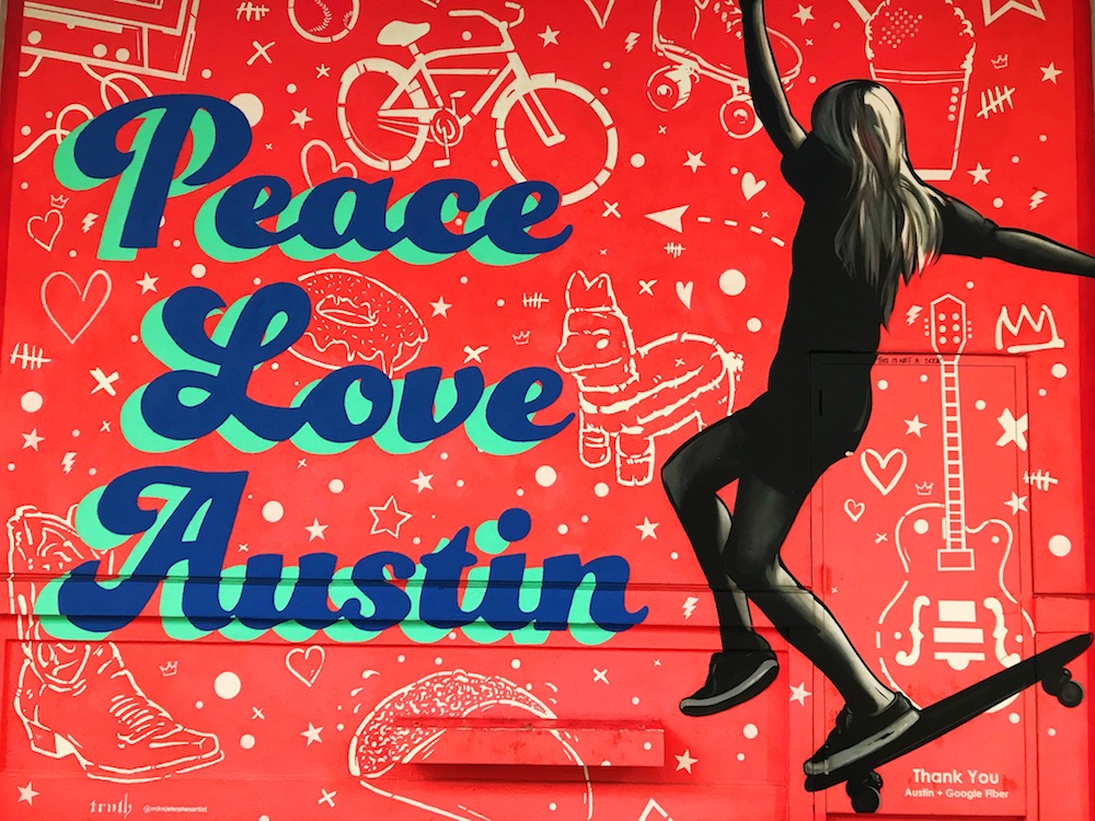 Street Art - Peace Love Austin